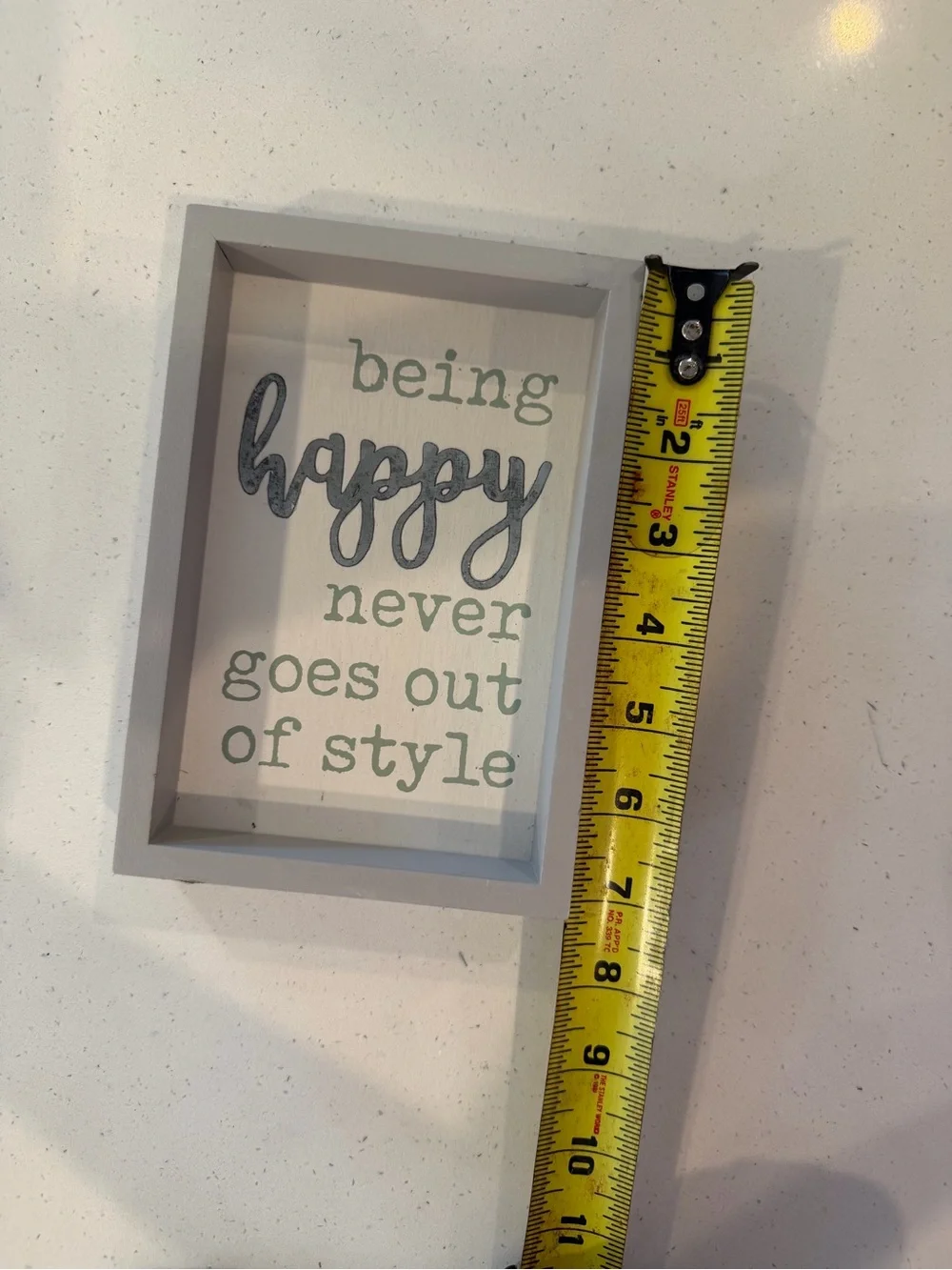Framed 'Being Happy Never Goes Out of Style' Wall Art - Light Gray & Sage